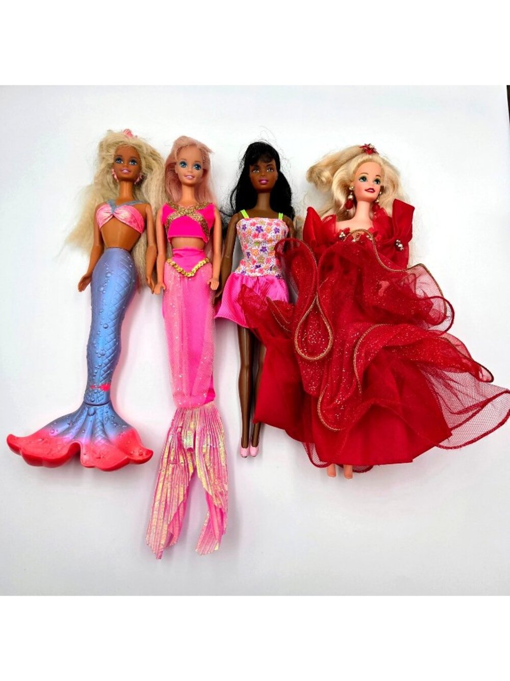Barbie Doll Lot Bubbling Mermaid Fountain 1993 Holiday Mattel 4 Dolls Read